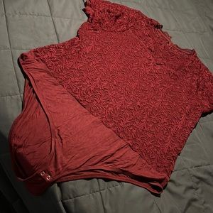 Torrid One piece burgundy lace top.